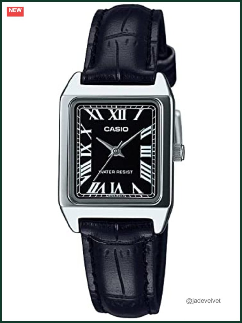 Casio Rectangular Leather Strap Roman Dress Watch